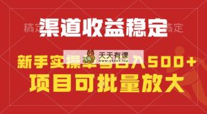 平稳不断型项目，运单号固定收入500 ，新手入门都可以轻松月入了万-天天有课网