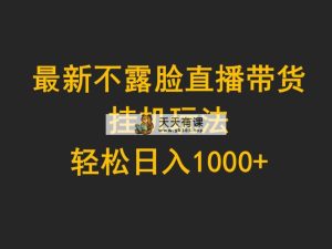 全新不露脸直播卖货，放置挂机游戏玩法，轻轻松松日入1000-天天有课网