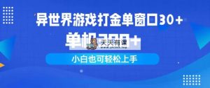 异世游戏打金单对话框30 单机版300 新手快速上手-天天有课网