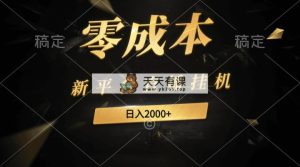 新软件直播放置挂机全新游戏玩法，0成本费，不违规，日入2000-天天有课网