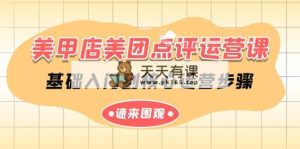 美容美甲-美团大众点评运营课，基础入门到主要经营流程-天天有课网