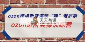 ozon跨境电商新蓝海玩“赚”俄国，ozon升阶实操训练营-天天有课网