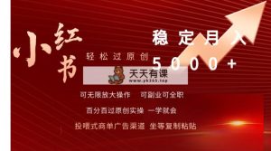 小红书的轻松突破原创设计平稳月入5000-天天有课网