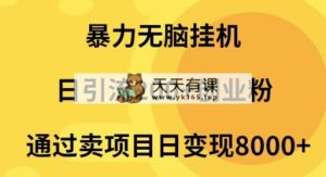 暴力行为没脑子放置挂机日引流方法200 自主创业粉根据卖项目日转现2000-天天有课网