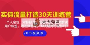 实体线-总流量打造出-30天夏令营：个人定位，对比账户，论文选题剖析，投流讲解-70节-天天有课网