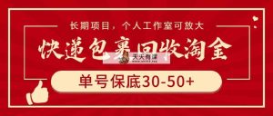 快递包裹回收淘金，单号保底30-50+，长期项目，个人工作室可放大-天天有课网