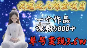 天选之人炼金项目，一个作品涨粉5000+，单号变现3.6w-天天有课网