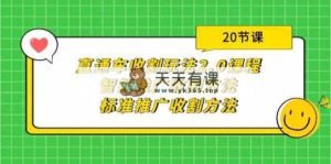 直通车收割玩法2.0课程：智能推广收割方法+标准推广收割方法-天天有课网
