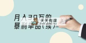 某公众号付费文章《月入30万的暴利单品(续)》客单价三四千，非常暴利-天天有课网