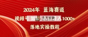 2024年蓝海赛道视频号短剧 小白日入1000+落地实操教程-天天有课网