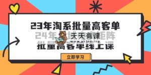 23年淘系批量高客单+24年全域电商矩阵，批量高客单线上课-天天有课网