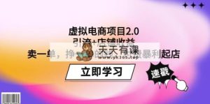 虚似电商项目2.0：引流方法 店面盈利  卖一单，挣一单钱，付钱爆利出单-天天有课网