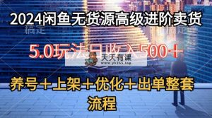 2024闲鱼平台无货源电商高端升阶卖东西5.0，起号＋选款＋发布＋提升＋开单全套步骤-天天有课网