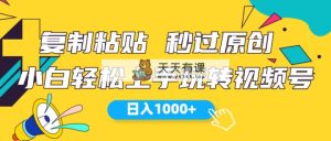 微信视频号新模式 小白可入门 日入1000-天天有课网