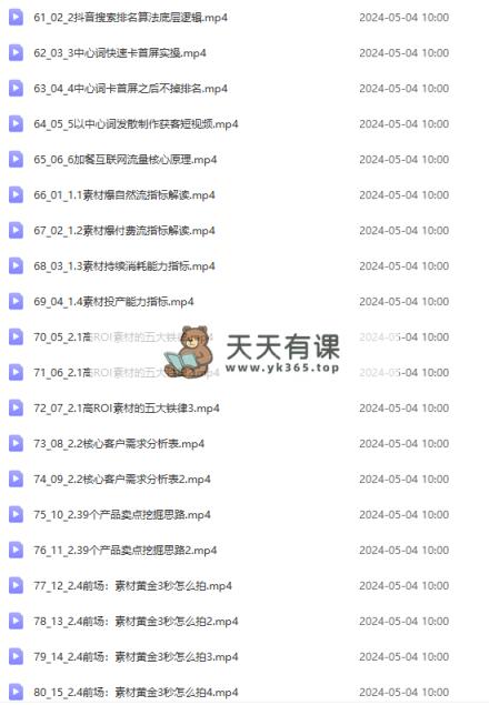 图片[4]-（10297期）2024品类原价养号，直播素材投流选款：选款课 投流课 素材内容课 卡首屏/100节
