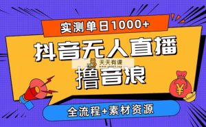 2024抖音无人在线撸抖币新模式 日入1000  全过程 素材资料-天天有课网