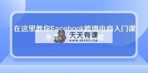 在这儿教大家Facebook跨境电子商务新手入门课，出口外贸·自建站必需-天天有课网