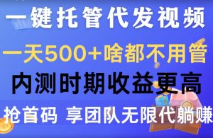一键代管代发货短视频,一天500 什么都不管,内侧阶段收益更高,抢首码,享精英团队无限代躺着赚钱-天天有课网