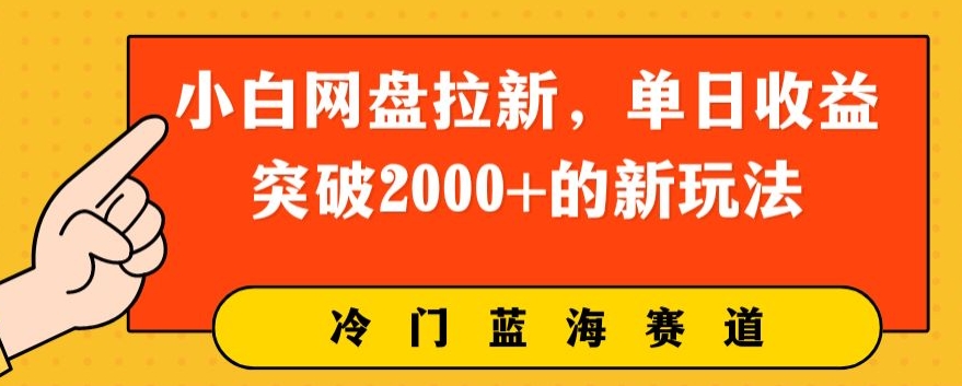 小白网盘引流，单日盈利提升2000 的新玩法-天天有课网