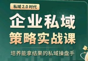 私域2.0:企业私域策略实战课,培养能拿结果的私域操盘手-天天有课网