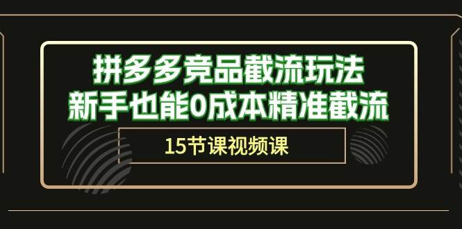拼多多竞品截流玩法，新手也能0成本精准截流（15节课）-天天有课网