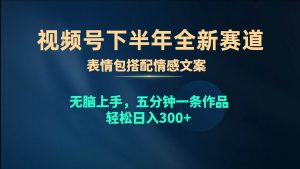 视频号下半年全新赛道,表情包搭配情感文案 无脑上手,五分钟一条作品…-天天有课网