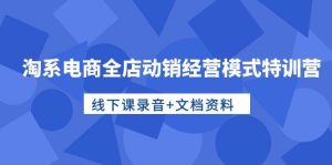 淘系电商全店动销经营模式特训营,线下课录音+文档资料-天天有课网