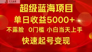 2024超级蓝海项目 单日收益5000+ 不露脸小游戏直播，小白当天上手，快手起号变现-天天有课网