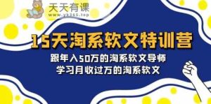 15天淘宝推广软文夏令营：跟年收入50万淘宝推广软文老师，学习培训月收上万的淘宝推广软文-天天有课网