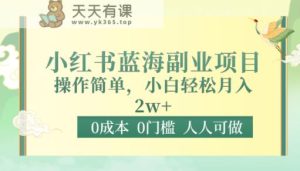 0费用0门坎小红书的瀚海兼职副业，使用方便，新手轻轻松松月入2W-天天有课网
