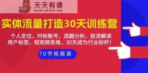 实体线总流量打造出30天夏令营：个人定位，对比账户，论文选题剖析，投流讲解-天天有课网