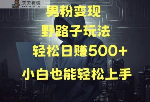 当下最火男粉变现项目月入5W+,小白也能轻松盈利-天天有课网