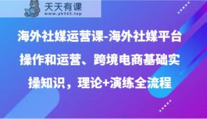 国外社交媒体运营课-国外社交媒体平台操作和经营、跨境电子商务基本实际操作专业知识，基础理论 演习全过程-天天有课网