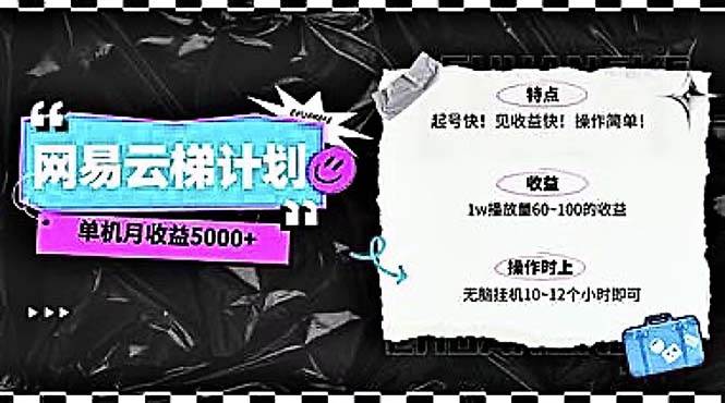 2024网易云云梯计划 单机日300+ 无脑月入5000+-天天有课网