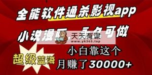全能型手机软件通吃影视剧app小说漫画，非常瀚海，新手靠这个月挣了30000 永久性好玩-天天有课网