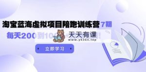 黄岛主《淘宝蓝海虚拟项目陪跑训练营7期》每日200到1000 的净利润-天天有课网