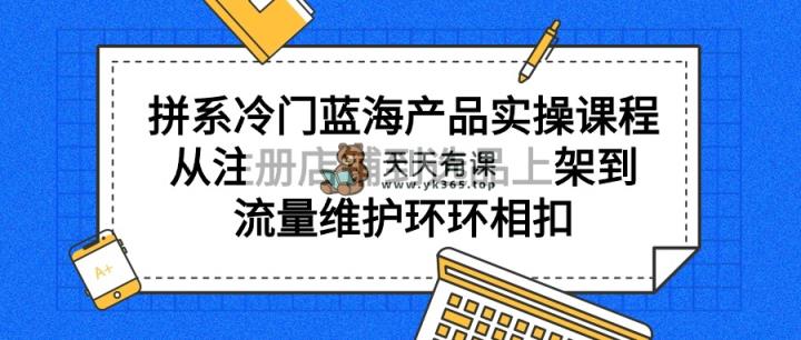 拼系小众蓝海产品实操课程，从注册店铺到选款上架到总流量维护保养一环扣一环-天天有课网