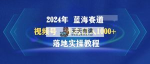 2024年瀚海跑道 微信视频号  新手日入1000  落地式实际操作实例教程-天天有课网