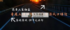需要人生道路逆风翻盘，平常人如何抓住新能源技术出风口挣钱，落地式实战案例课-34节无水印图片-天天有课网