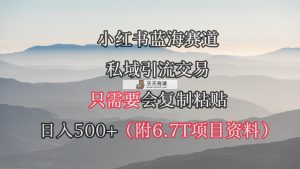 小红书的短剧剧本跑道，私域引流买卖，会拷贝，日入500-天天有课网