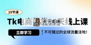 Tk电商直播带货30无线天线授课，不容错过的全世界流量洼地-天天有课网