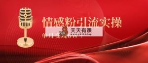 单月变现6w+，情感粉引流变现实操课-天天有课网