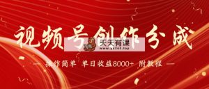 【蓝海项目】视频号创作分成计划，24年最新热门玩法，单天收益破8000+！-天天有课网