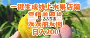 (9467期）一键生成线上水果店，靠精美图片发发朋友圈，也能日入200-天天有课网