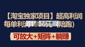 【淘宝独家项目】超高利润：每单利润1000元-天天有课网