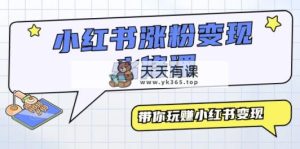 小红书涨粉变现必修课，带你玩赚小红书变现-天天有课网