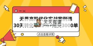 无界高阶优化实战案例课，30天转化率10%+成交3000单-天天有课网