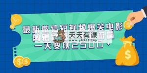 全新微信短视频爆笑电影视频剪辑刷爆了中老年圈总流量，一天转现2500-天天有课网