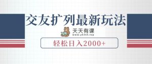 交朋友处q友全新游戏玩法，加爆手机微信，轻轻松松日入2000-天天有课网