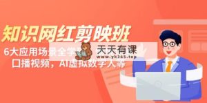 专业知识 网络红人剪辑软件班，6大运用 情景全学习到，情景动漫，囗播视频，AI虚拟数字人-天天有课网